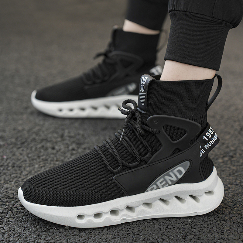 Trendy Men High Top Sock Shoes - Running Shoes Men 评论和价格