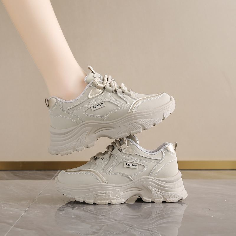 Women's Leather Low-Top Dad Sh - Running Shoes Women 评论和价格