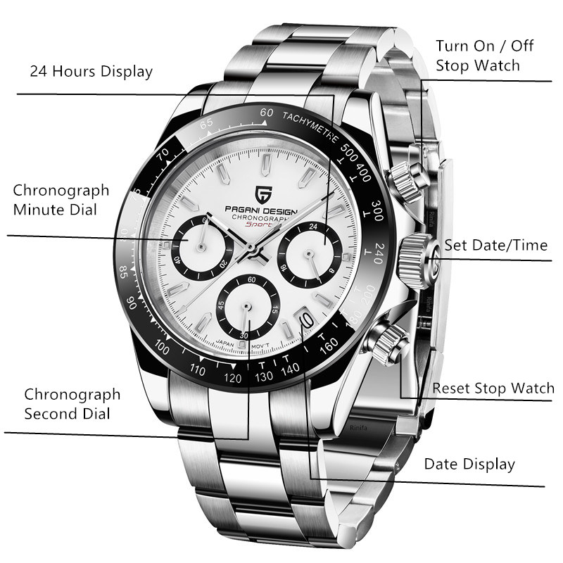 PAGANI DESIGN Chronograph Stop - Running Watch 评论和价格