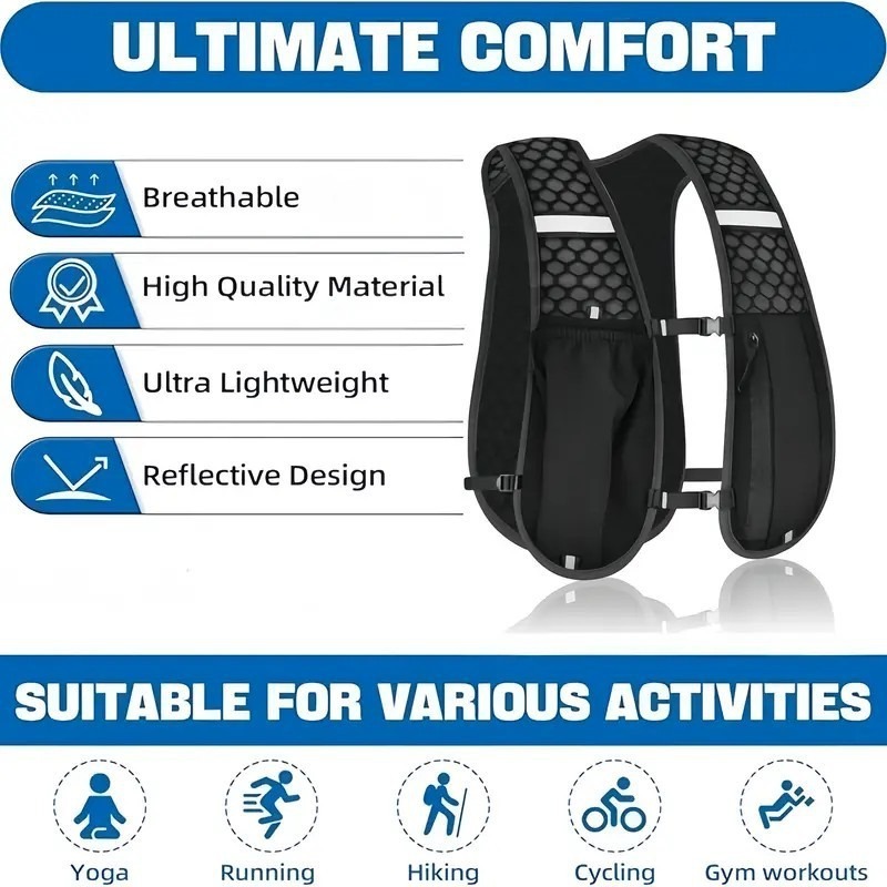 1-4PCS Outdoor Lightweight Hik - Hydration Vest 评论和价格